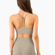 Yoga Women Sports Bra Middle Impact Fitness Athletic Solid Racerback Activewears