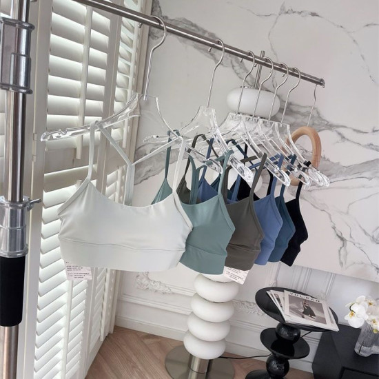 Yoga Women Sports Bra Middle Impact Fitness Athletic Solid Racerback Activewears