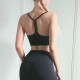 Yoga Women Sports Bra Middle Impact Fitness Athletic Solid Racerback Activewears