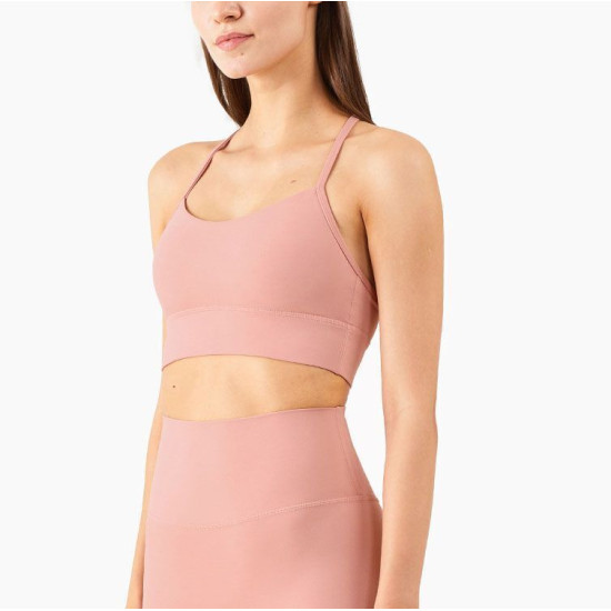 Yoga Women Sports Bra Middle Impact Fitness Athletic Solid Racerback Activewears