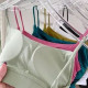 Workout Women Sports Bra Yoga Crop Tops Spaghetti Straps Padded Solid Side Pleat