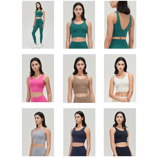 Sports Women Yoga Bra Gym Fitness Crop Tops Bras Removable Chest Pads Sportswear