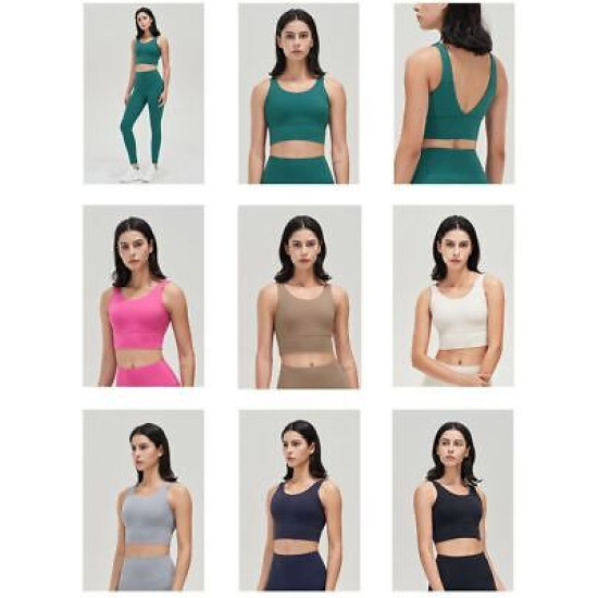 Sports Women Yoga Bra Gym Fitness Crop Tops Bras Removable Chest Pads Sportswear