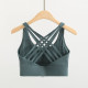 Padded Women Sports Bra Strappy Back Sportswear Medium Support Training Wear New