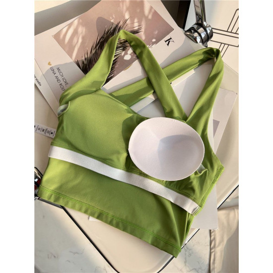 Women Sports Yoga Bras Medium Support Padded Fitness Activewear Solid Sportswear