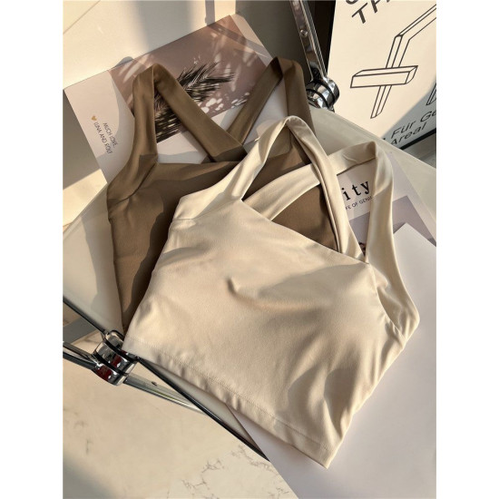 Women Sports Yoga Bras Medium Support Padded Fitness Activewear Solid Sportswear