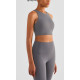 Padded Sports Yoga Bra Women High Neck Crop Tops Solid Wireless Workout Clothing