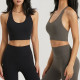 Hanging Neck Sports Bra Women Gym Semi Fixed Cups Top Fitness Push Up Activewear