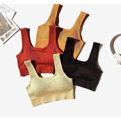 Padded Women Sport Bra Fitness Yoga Running Vest Underwear Solid Padded Crop Top