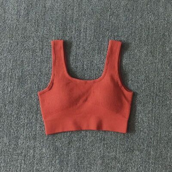 Padded Women Sport Bra Fitness Yoga Running Vest Underwear Solid Padded Crop Top