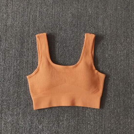 Padded Women Sport Bra Fitness Yoga Running Vest Underwear Solid Padded Crop Top