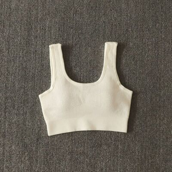 Padded Women Sport Bra Fitness Yoga Running Vest Underwear Solid Padded Crop Top