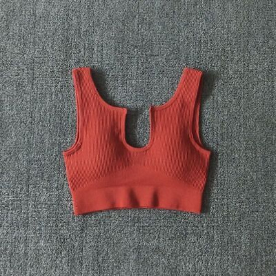 Padded Women Sport Bra Fitness Yoga Running Vest Underwear Solid Padded Crop Top