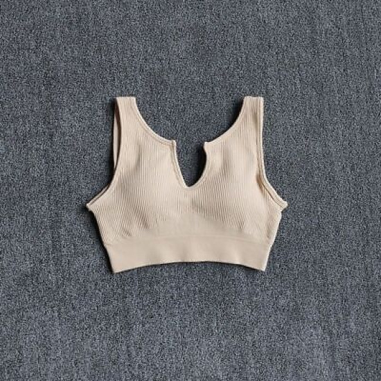 Padded Women Sport Bra Fitness Yoga Running Vest Underwear Solid Padded Crop Top