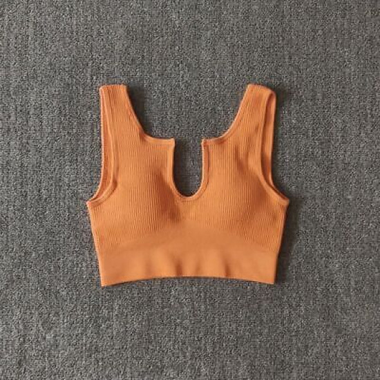 Padded Women Sport Bra Fitness Yoga Running Vest Underwear Solid Padded Crop Top