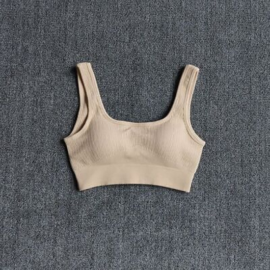 Padded Women Sport Bra Fitness Yoga Running Vest Underwear Solid Padded Crop Top