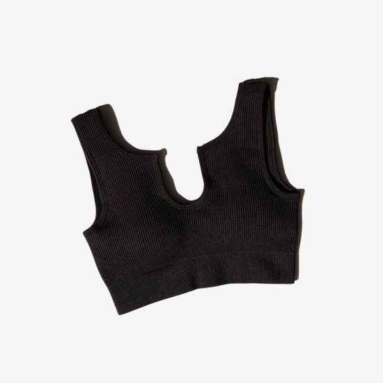 Padded Women Sport Bra Fitness Yoga Running Vest Underwear Solid Padded Crop Top