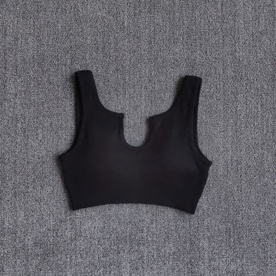 Padded Women Sport Bra Fitness Yoga Running Vest Underwear Solid Padded Crop Top