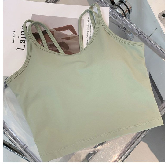 Yoga Women Top Bra Sports Halter Neck Fitness Padded Solid Straps Activewear New