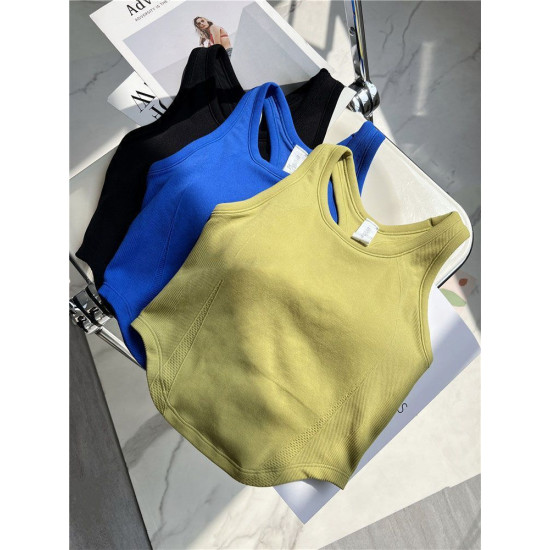 Yoga Bra Sports Tops Women Seamless Padded Fitness Push Up Solid Activewears Top