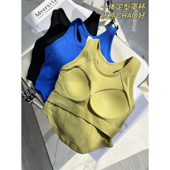 Yoga Bra Sports Tops Women Seamless Padded Fitness Push Up Solid Activewears Top