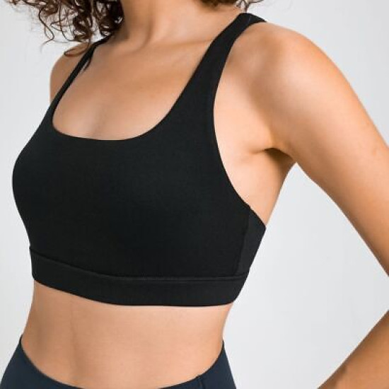 Cross Strap Workout Bra Women Gym Yoga Sports Bras Back Closure Buckle Tops Wear