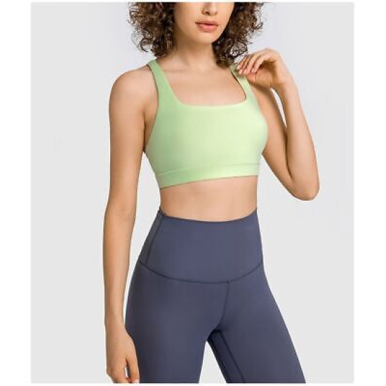 Cross Strap Workout Bra Women Gym Yoga Sports Bras Back Closure Buckle Tops Wear