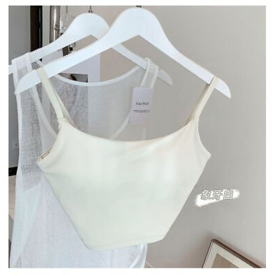 Backless Yoga Sports Bra Women Crop Top Soft Workout Solid Padded Activewear New