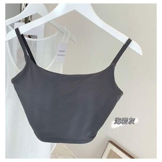 Backless Yoga Sports Bra Women Crop Top Soft Workout Solid Padded Activewear New