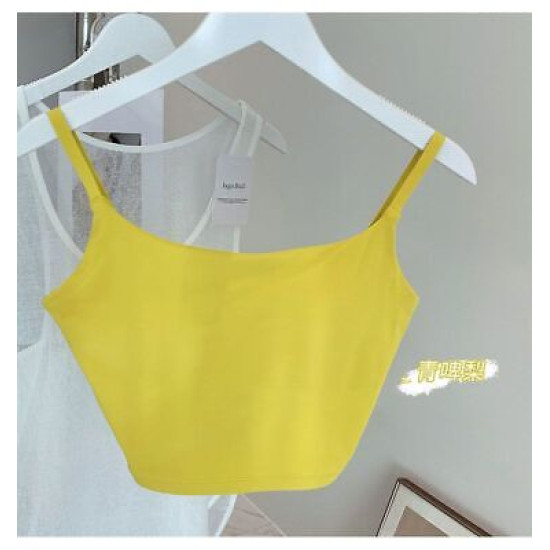 Backless Yoga Sports Bra Women Crop Top Soft Workout Solid Padded Activewear New