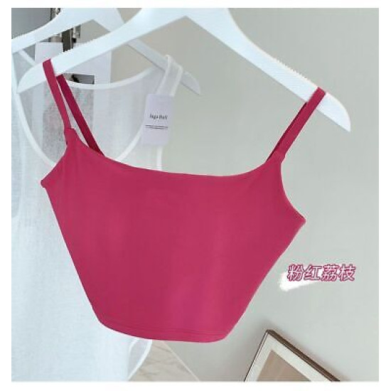 Backless Yoga Sports Bra Women Crop Top Soft Workout Solid Padded Activewear New