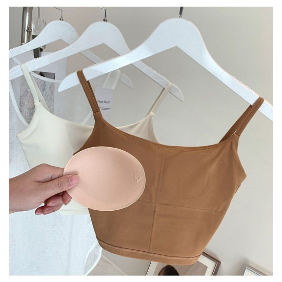 Backless Yoga Sports Bra Women Crop Top Soft Workout Solid Padded Activewear New