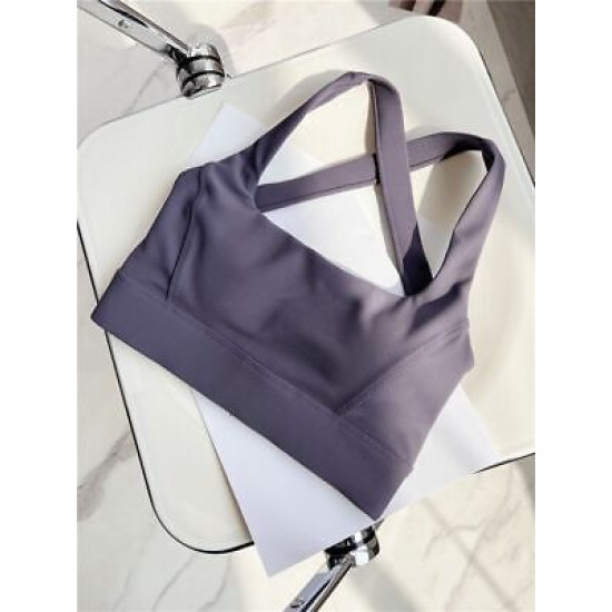 Sports Bra Women Padded Yoga Active Tops Push Up Criss Cross Back Medium Support