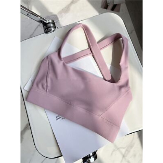 Sports Bra Women Padded Yoga Active Tops Push Up Criss Cross Back Medium Support