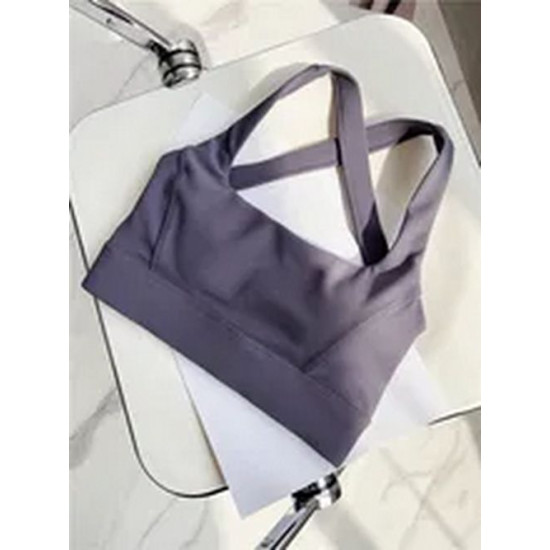 Sports Bra Women Padded Yoga Active Tops Push Up Criss Cross Back Medium Support