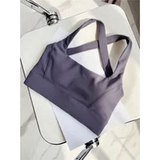 Sports Bra Women Padded Yoga Active Tops Push Up Criss Cross Back Medium Support