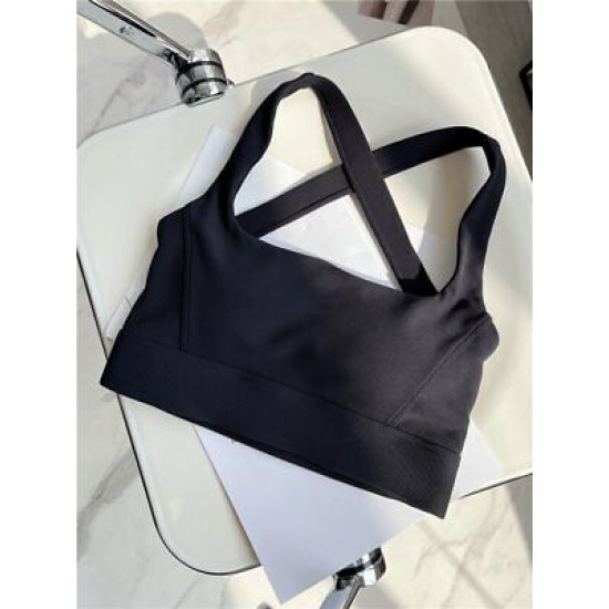 Sports Bra Women Padded Yoga Active Tops Push Up Criss Cross Back Medium Support