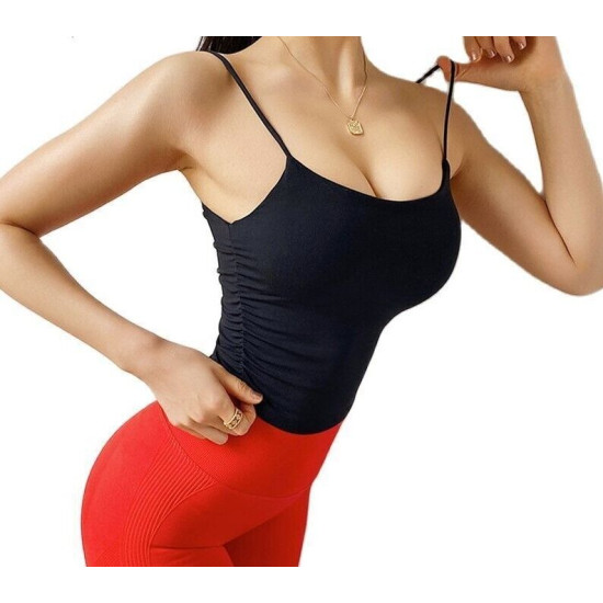 Women Sports Bra Sleeveless Nylon Summer Tops Elastic Double Layer Underwear New