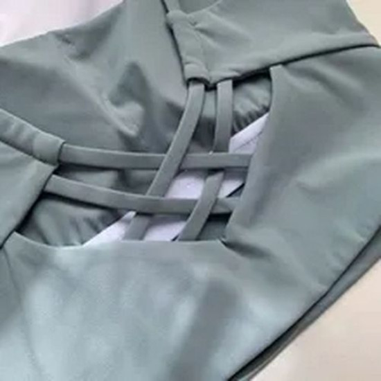 Sports Bra Women Crop Tops Strappy High Impact Gym Vest Fitness Solid Activewear