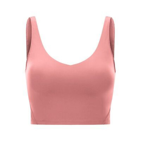 Yoga Sport Women Bra Longline Athletic Workout Crop Tops With Built In Bras Wear