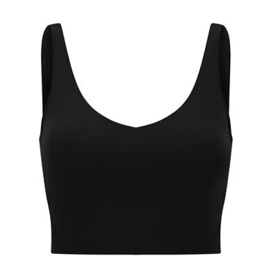 Yoga Sport Women Bra Longline Athletic Workout Crop Tops With Built In Bras Wear
