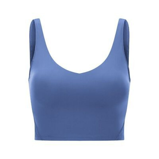 Yoga Sport Women Bra Longline Athletic Workout Crop Tops With Built In Bras Wear