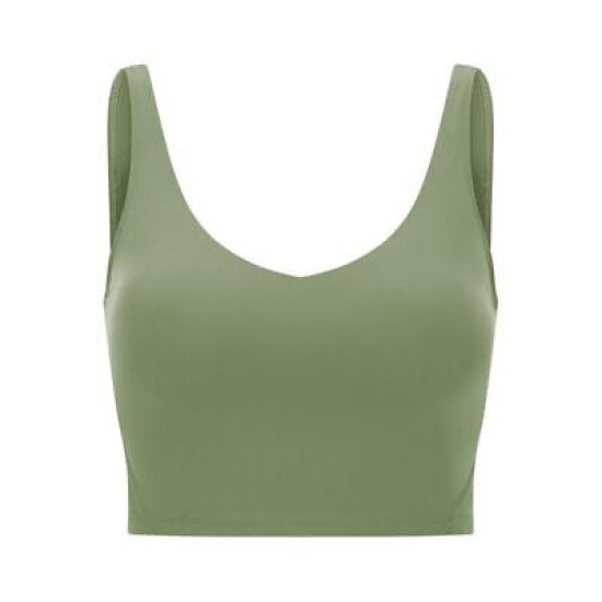 Yoga Sport Women Bra Longline Athletic Workout Crop Tops With Built In Bras Wear