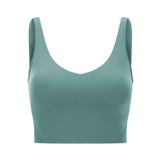 Yoga Sport Women Bra Longline Athletic Workout Crop Tops With Built In Bras Wear