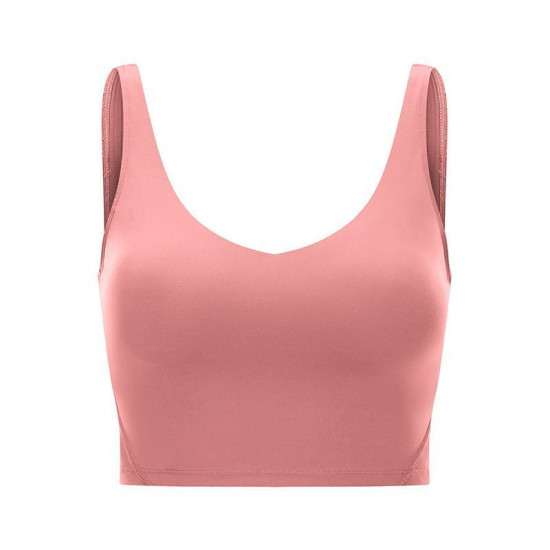 Yoga Sport Women Bra Longline Athletic Workout Crop Tops With Built In Bras Wear