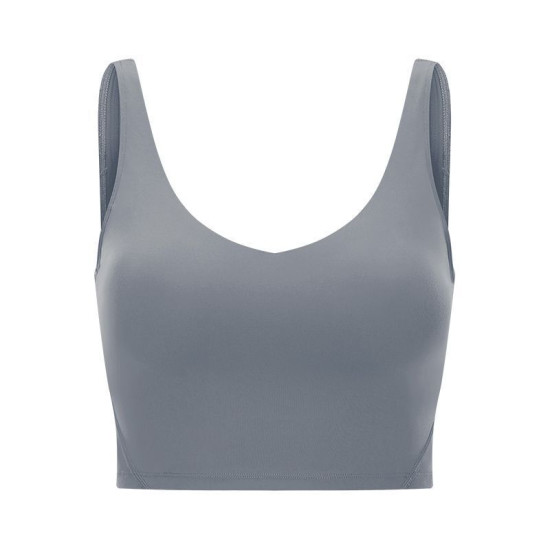 Yoga Sport Women Bra Longline Athletic Workout Crop Tops With Built In Bras Wear