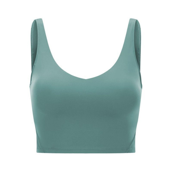 Yoga Sport Women Bra Longline Athletic Workout Crop Tops With Built In Bras Wear