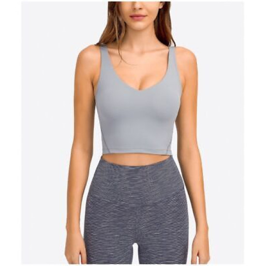 Yoga Sport Women Bra Longline Athletic Workout Crop Tops With Built In Bras Wear