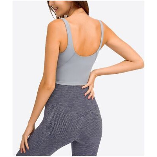 Yoga Sport Women Bra Longline Athletic Workout Crop Tops With Built In Bras Wear