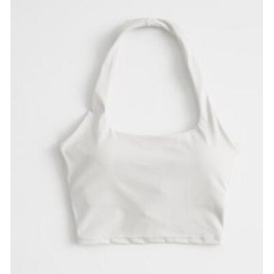 Halter Padded Sports Bra Women Athletic Backless Workout Solid Yoga Crop Top New